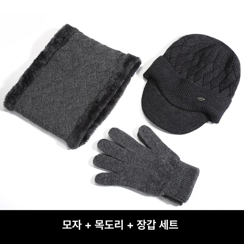 중노년 남성 방한 니트모자 귀보호 겨울 털 비니 - 상세 이미지 5