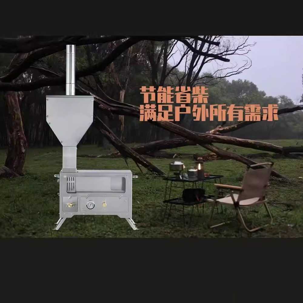 펠릿난로 곱창난로 일자연통 화목난로 석유 연탄 공장 본체+연통 4절+대형 연료통+재받이 - 상세 이미지 2