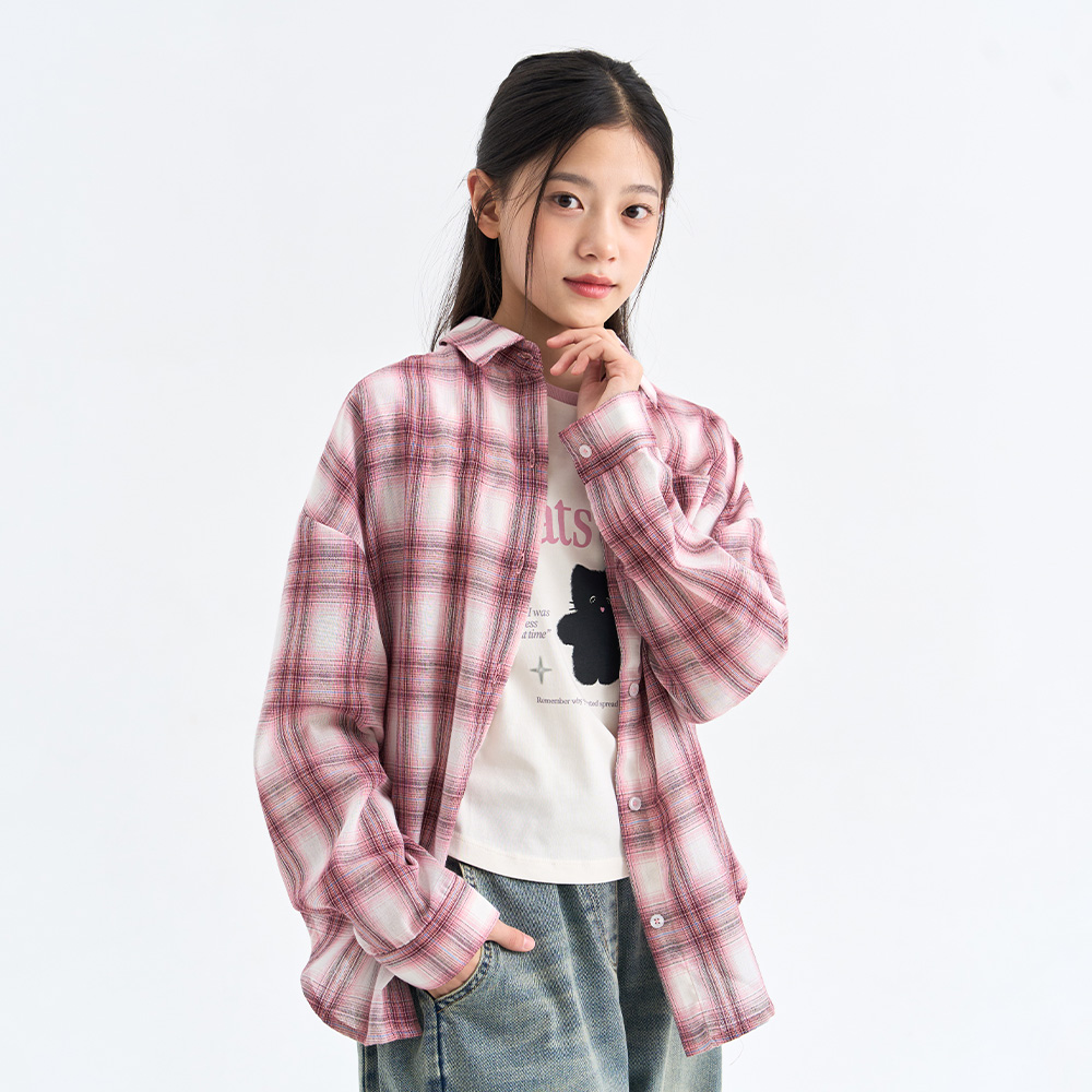 더데이걸 코디 체크 셔츠 TGBW26S01 - 상세 이미지 4
