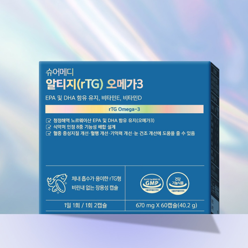 [1개월분] 슈어메디 알티지 rTG 오메가3 60캡슐, 1개 [원산지:상세설명에 표시]