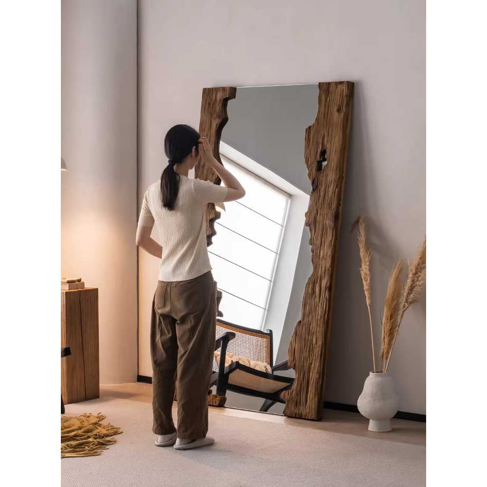 원목 전신 거울 요가 운동 월넛 프레임 비정형 스탠드 160x80cm - 상세 이미지 4