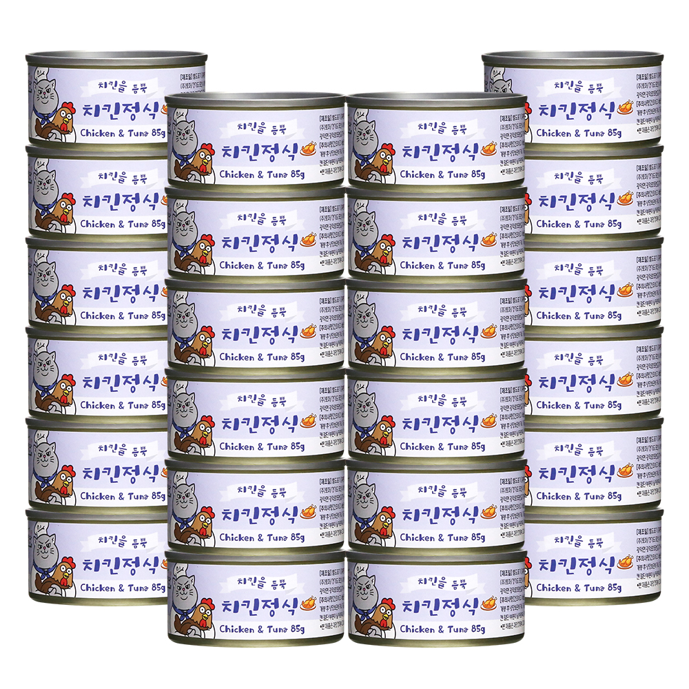 냥냥식당 치킨정식 고양이캔 치킨+튜나, 85g, 24개 - 상품 이미지