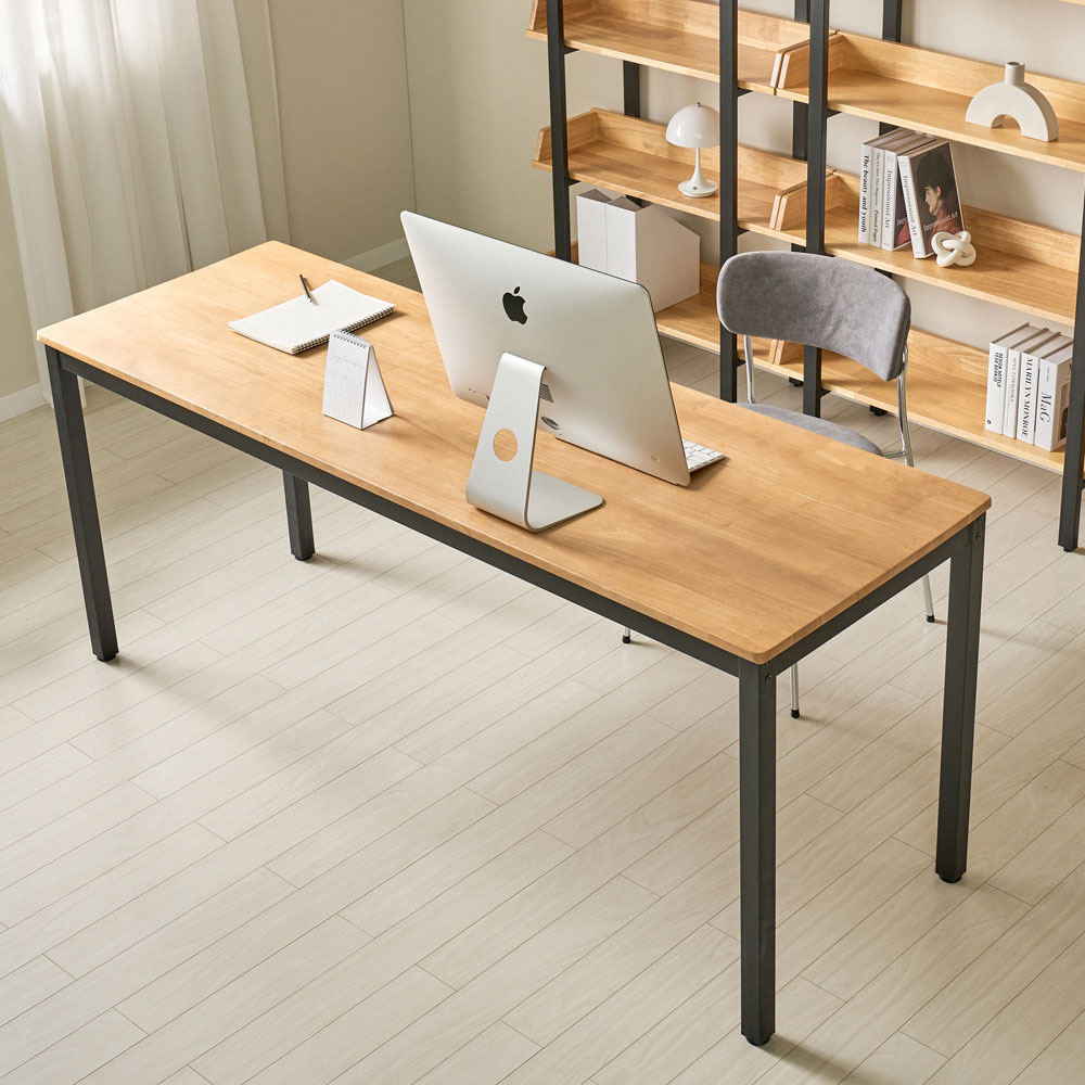 산더 원목 철재 책상 1800x600mm, 고무나무원목 - 상세 이미지 4