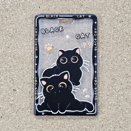 냥덕후 취향저격 검은 고양이 아이돌 포토카드 보관함 학생증 홀더