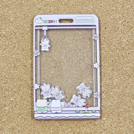 보라색 파자마 곰돌이 학생증 목걸이 지갑 탑로더