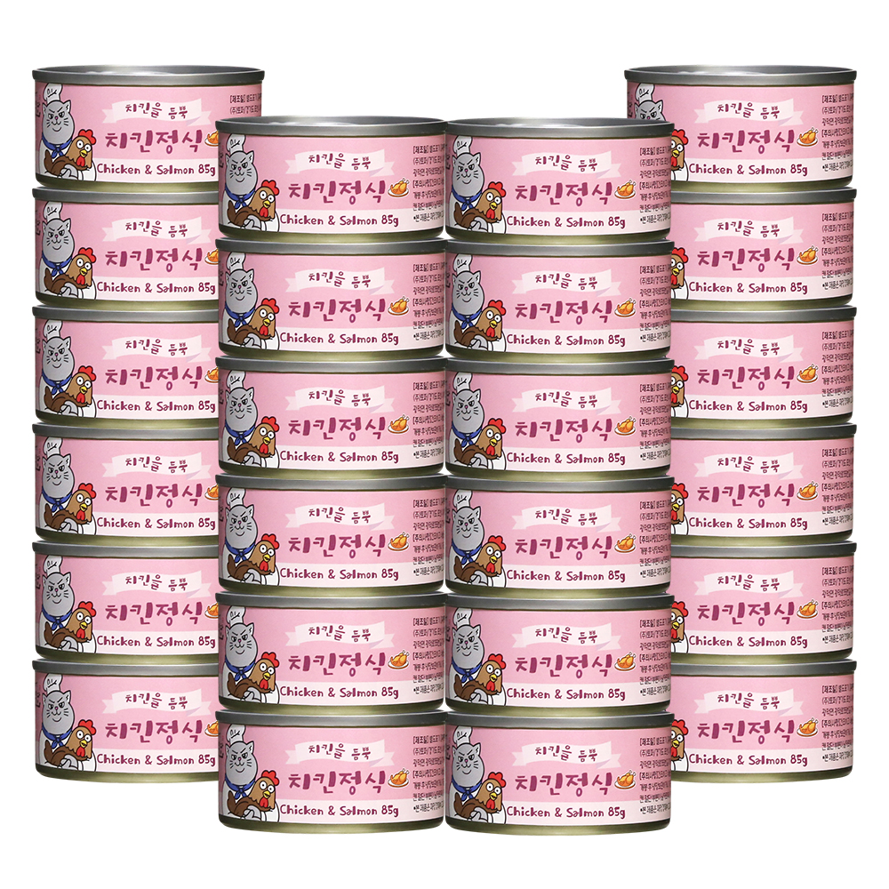 냥냥식당 치킨정식 고양이캔 치킨+살몬, 85g, 24개 - 상품 이미지
