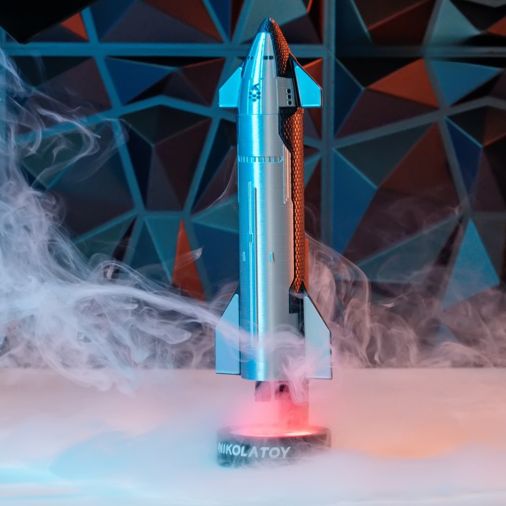 스페이스X 로켓 모형 USB 충전 미니 가습기 LED 연기 효과 무드등 사무실 책상 - 상세 이미지 4