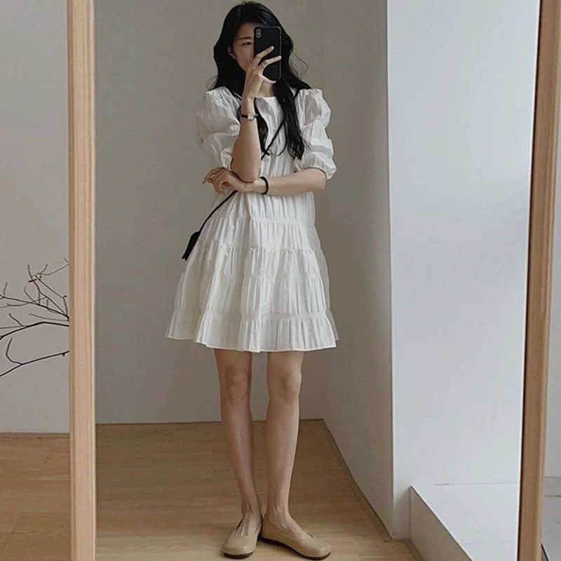 여름 화이트 원피스 흰색 롱드레스 시원한 샤랄라 바캉스룩 - 상세 이미지 3