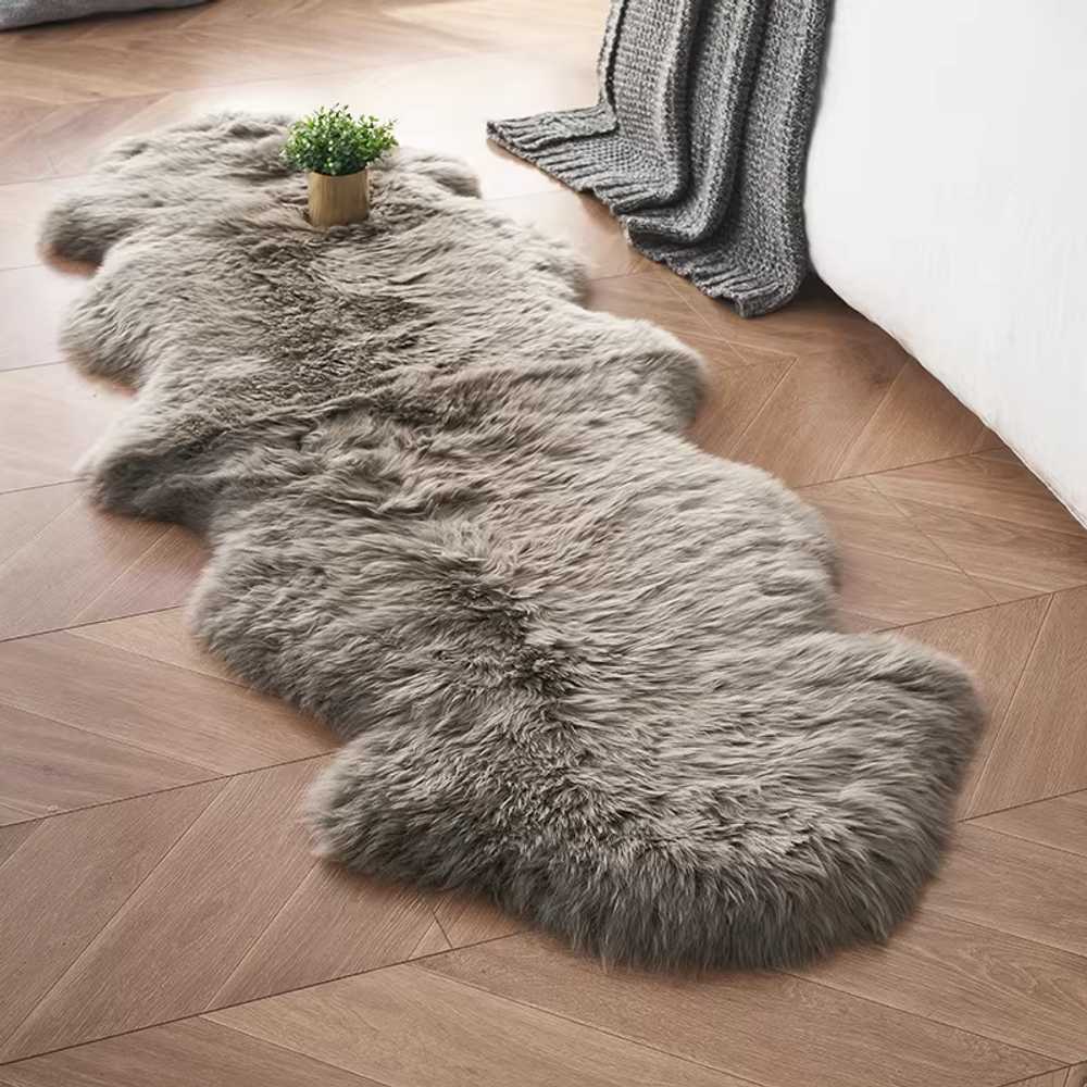 양털러그 대형 카페트 천연 방석 구름 장모 화이트 순백색 120x210cm 4P 이미지 8