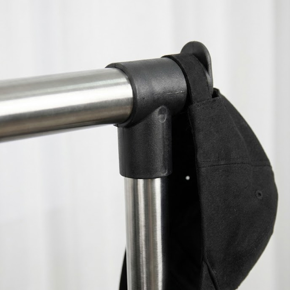 조립식 철제 스탠드 옷걸이 이동식 파이프 행거 바퀴달린 원룸 자취방 옷걸이대 1단