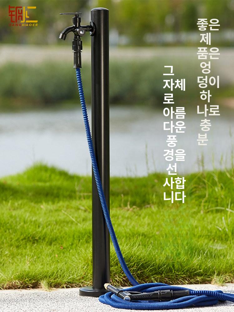 부동 수전 수도관 스테인리스 제품 야외수도 동파방지 짧은형 이중출구 수도꼭지 - 상세 이미지 2