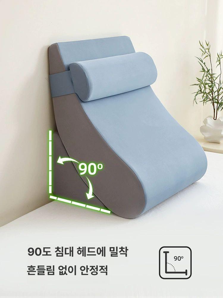 등받이 캐릭터 일체형 학생의자 쇼파 등받이쿠션 예쁜 플래그십 3개 블루그레이 각도 조절 가능 - 상세 이미지 5