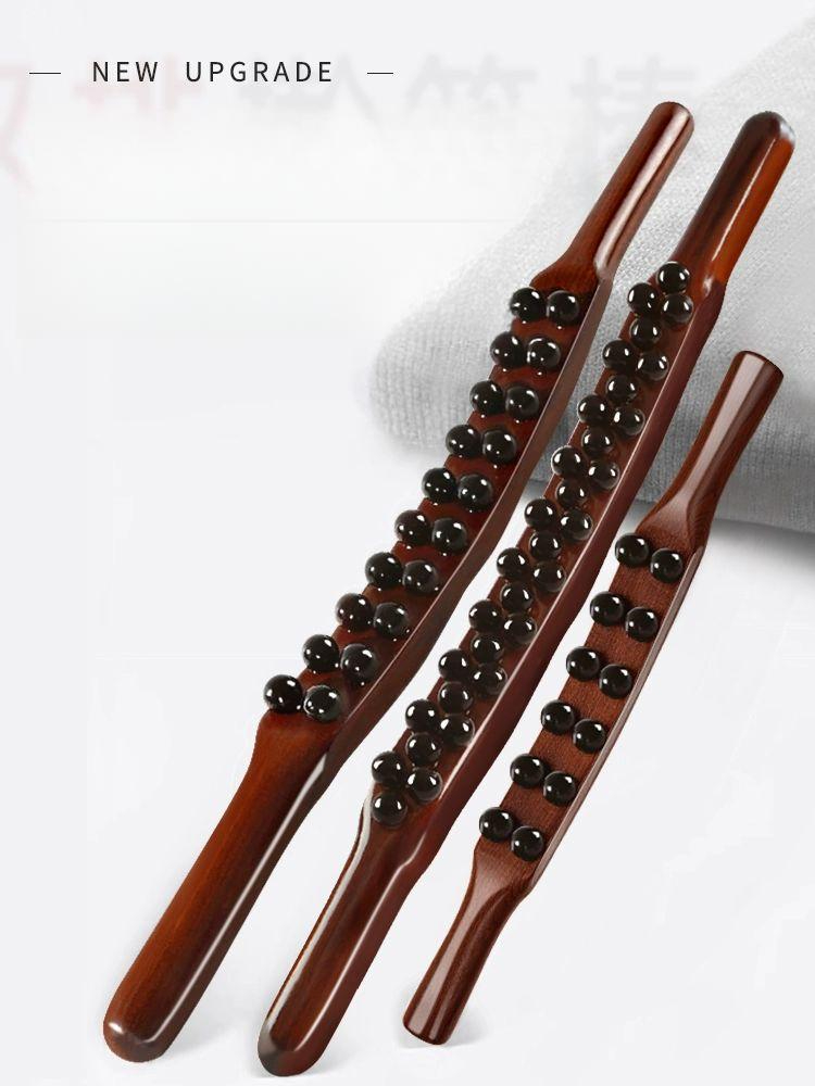 원목구슬지압봉 마사지 나무 휴대용 도 바디 안마기 전신 40cm 2단 - 상품 이미지