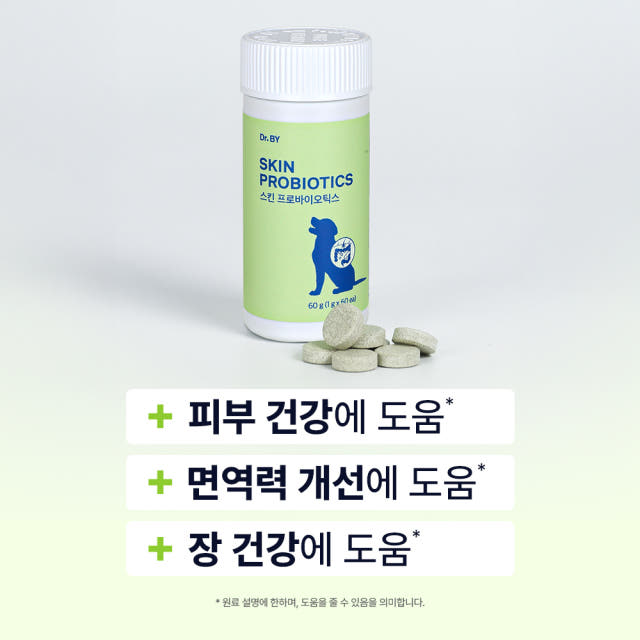 닥터바이 강아지 유산균 프로바이오틱스 장건강 영양제 피부, 60정
