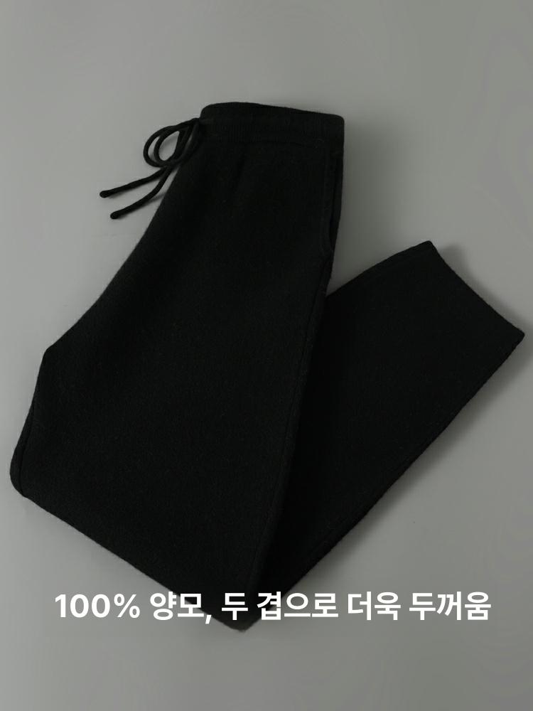 캐시미어 니트바지 남녀공용 울 100% 겨울 레깅스 - 상세 이미지 3