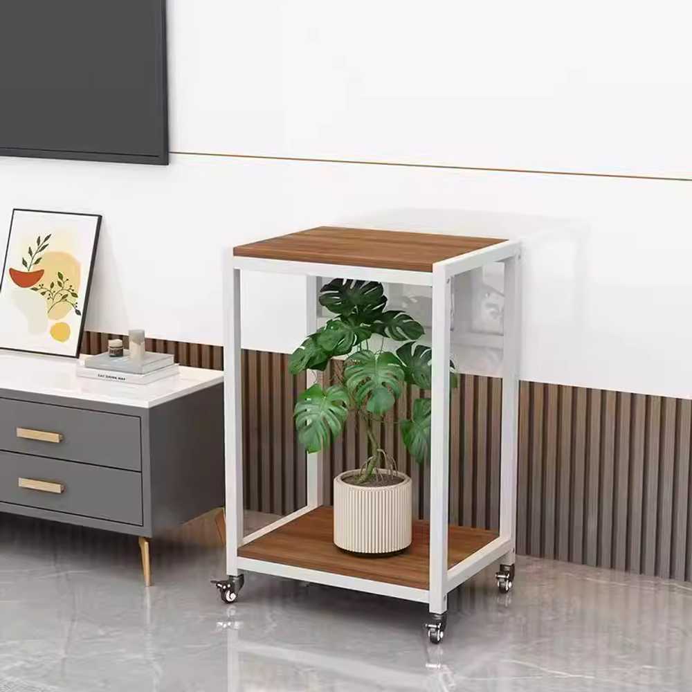 어항 테이블 받침대 캐비닛 강화 수족관 수조 철제 화이트+화이트 바퀴형 60x40cm 2단 - 상세 이미지 5