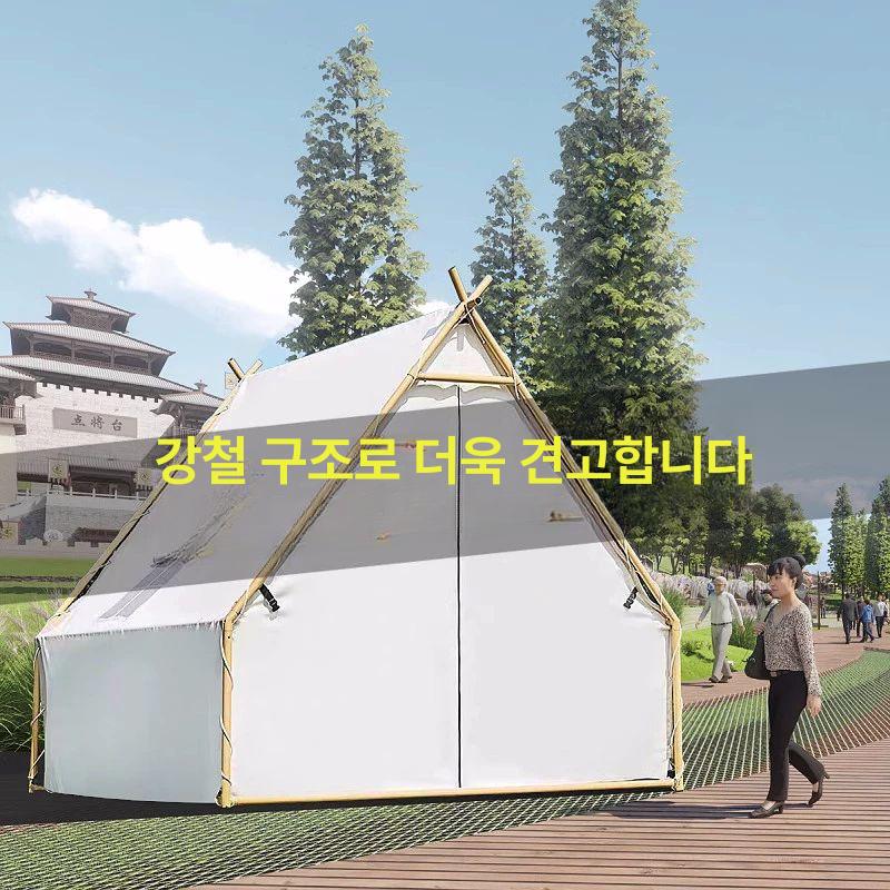 방갈로 삼각 텐트 캠핑 천막 지붕형 카페 하우스 오두막 하우스 스타일 2 2 바닥 없음 - 상세 이미지 3