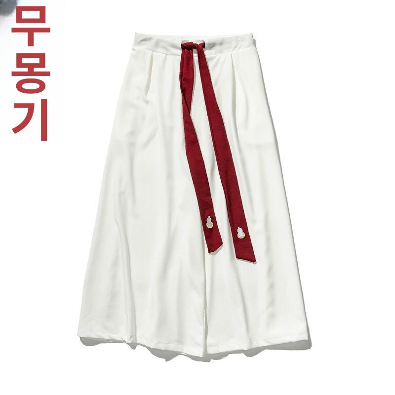 검도 바지 남자 하카마 승복 와이드 팬츠 통넓은 도복 화이트 호리병 M 40.0-60.0kg - 상세 이미지 2
