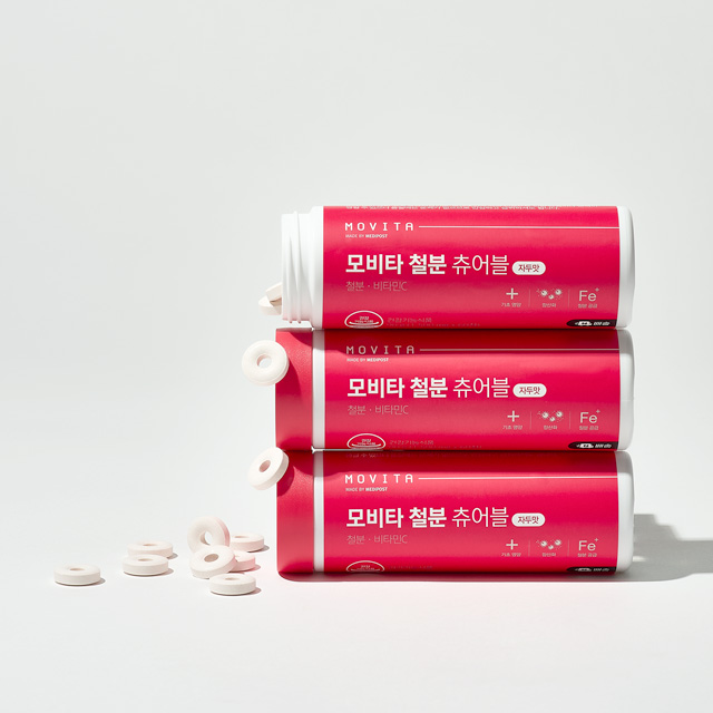 모비타 임산부 초등학생 청소년 씹어먹는 자두맛 메디포스트 철분 츄어블 60정, 3개 이미지 4