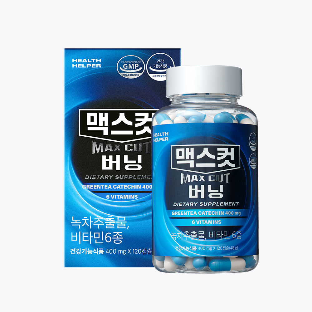 헬스헬퍼 맥스컷 버닝 추성훈 다이어트 녹차카테킨 혈당 체지방 감소 비타민 120캡슐, 1개 제품 이미지