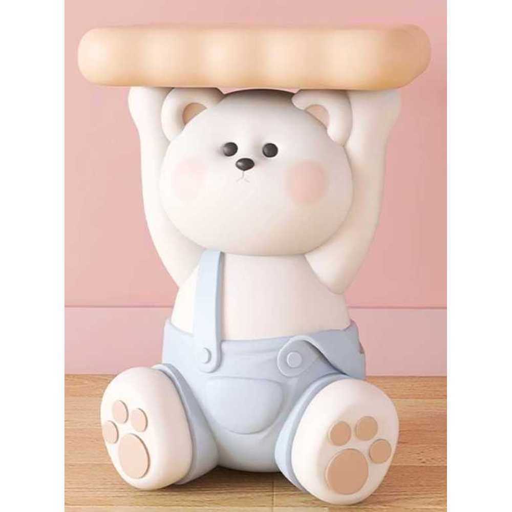 북극곰 트레이 테이블 인테리어 소품 거실 차키 선반 아기 곰 블루 - 상품 이미지