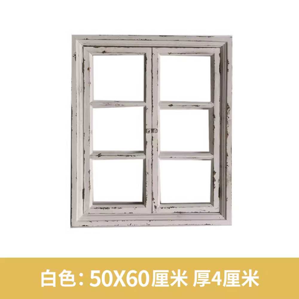가짜창문 장식 빈티지 복고풍 원목 장식용 모형 벽 원목색 소형 이미지 6