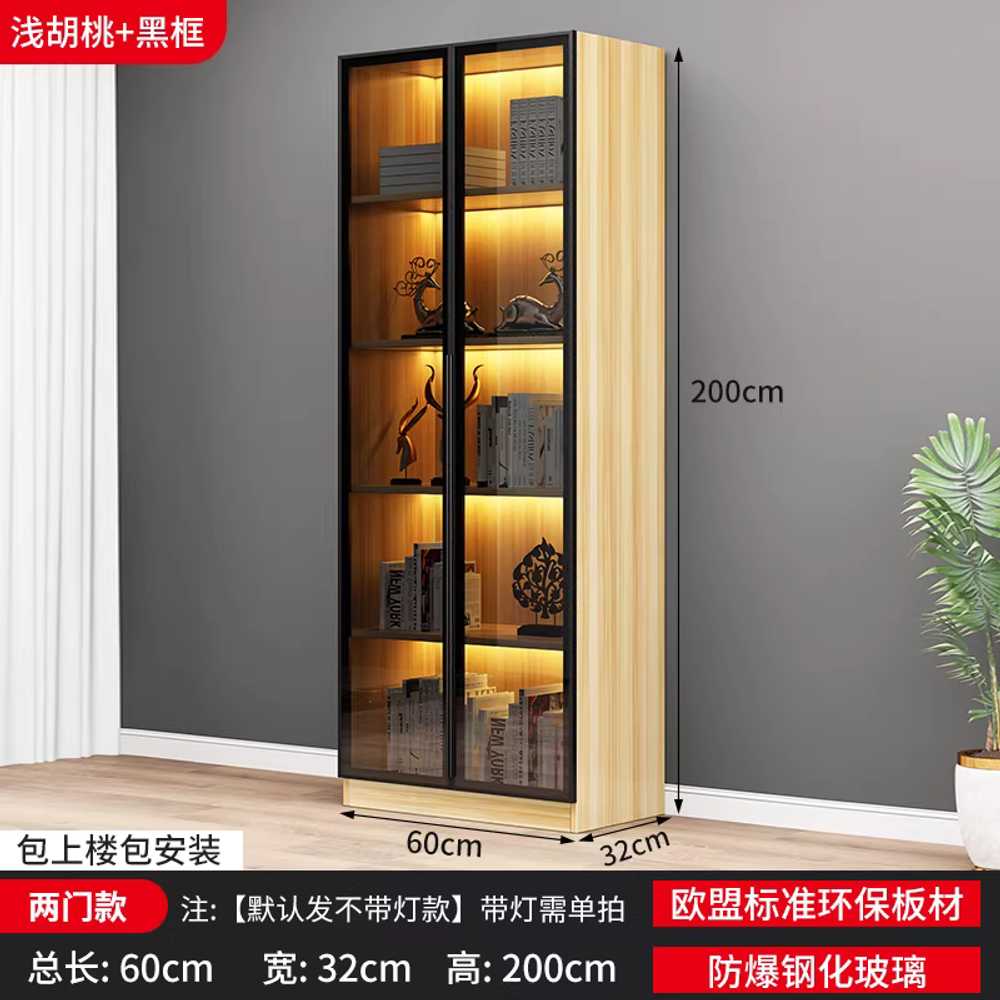 가방진열장 반투명 장식장 침실 드레스룸 쇼케이스 40x200cm 그레이 1도어 이미지 7