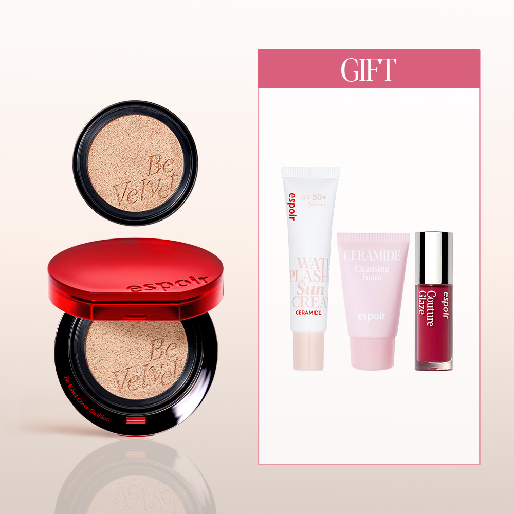 에스쁘아 비벨벳 커버 쿠션 SPF42 PA++  13g x 2 (본품+리필) (GIFT: 선크림 20ml + 클렌징 폼 20g + 미니 틴트 #볼드베리) 제품 이미지