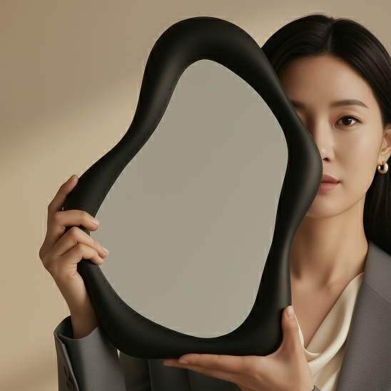 벽면 거울 화장대 인테리어 거실 세면대 비정형 현관 벽 유리 블랙 - 상품 이미지