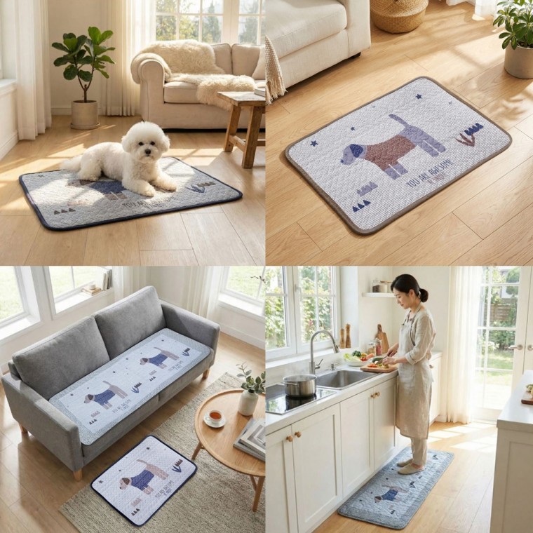지니몰 욕실 순면 코지멍 거실 발매트 다용도 퀼팅 화장실 러그 현관 매트 소파 미끄럼방지 싱크 주방