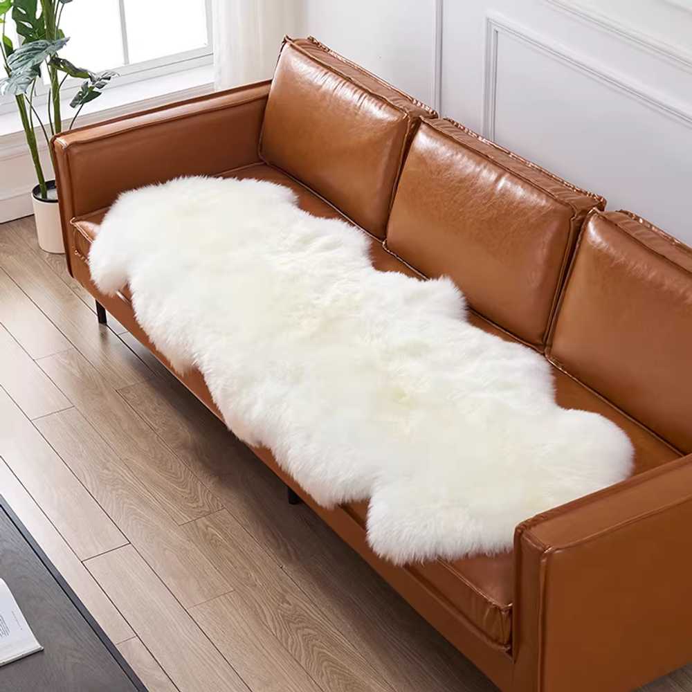 양털러그 대형 카페트 천연 방석 구름 장모 화이트 순백색 120x210cm 4P - 상세 이미지 2
