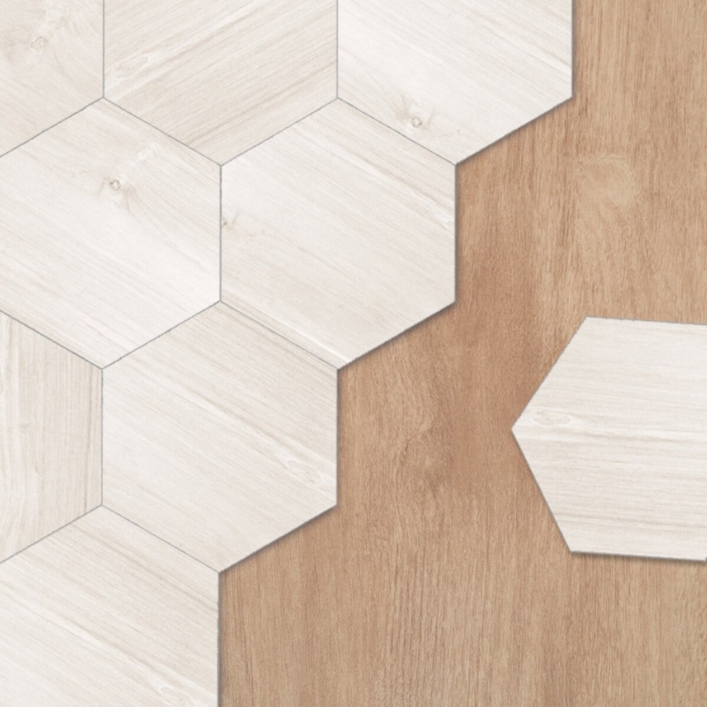 육각형 헤링본 접착식데코타일 10장 고급PVC 셀프시공 강력접착 방수 미끄럼방지 - 상세 이미지 3