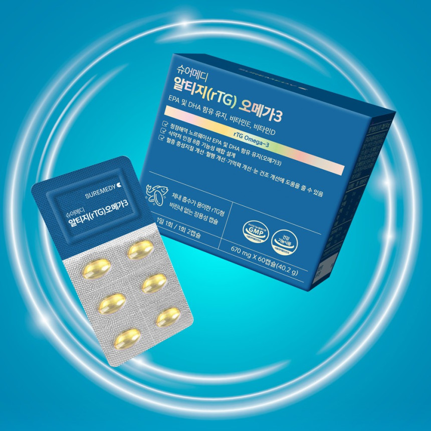 [1개월분] 슈어메디 알티지 rTG 오메가3 60캡슐, 1개 [원산지:상세설명에 표시]