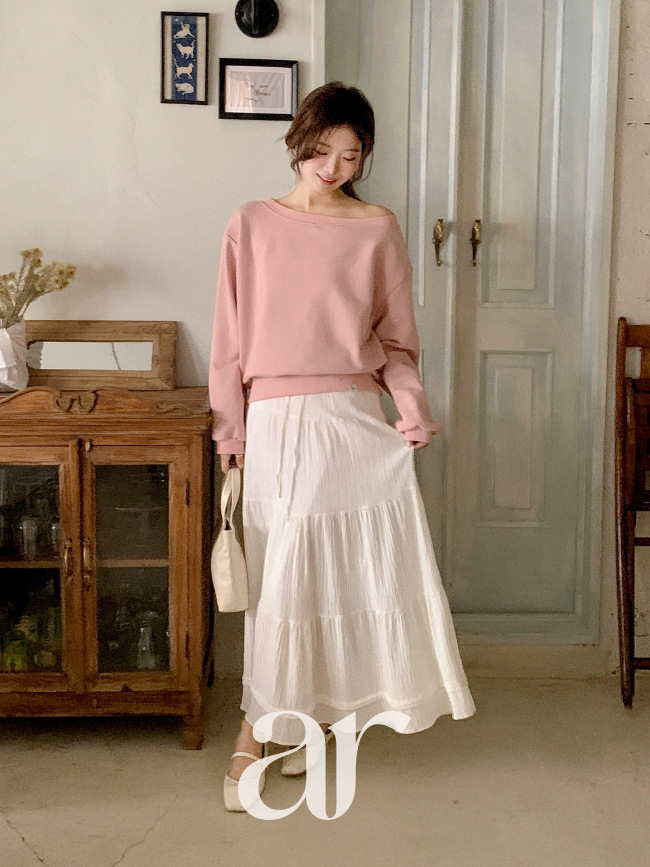 허리 밴딩 스트랩 캉캉 롱 스커트 sk7628 이미지 8