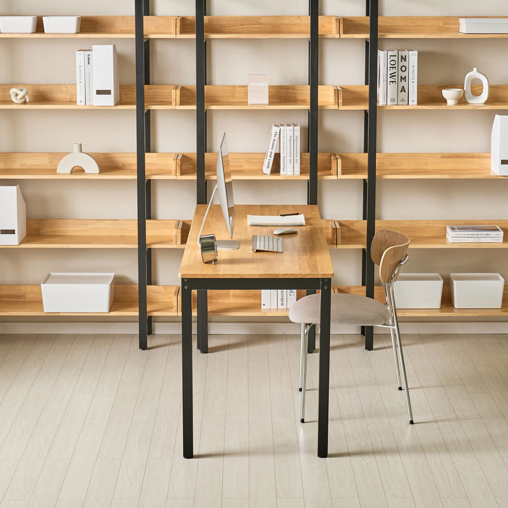 산더 원목 철재 책상 1500x600mm, 고무나무원목 - 상세 이미지 5