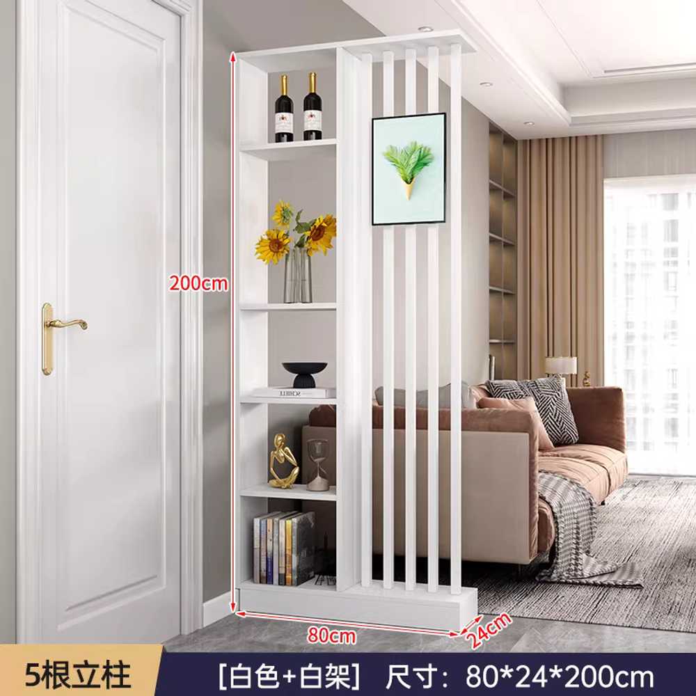 공간분리 파티션 현관 설치 카페 예쁜 견고한 울타리 80x200x24cm 화이트+화이트 - 상세 이미지 4