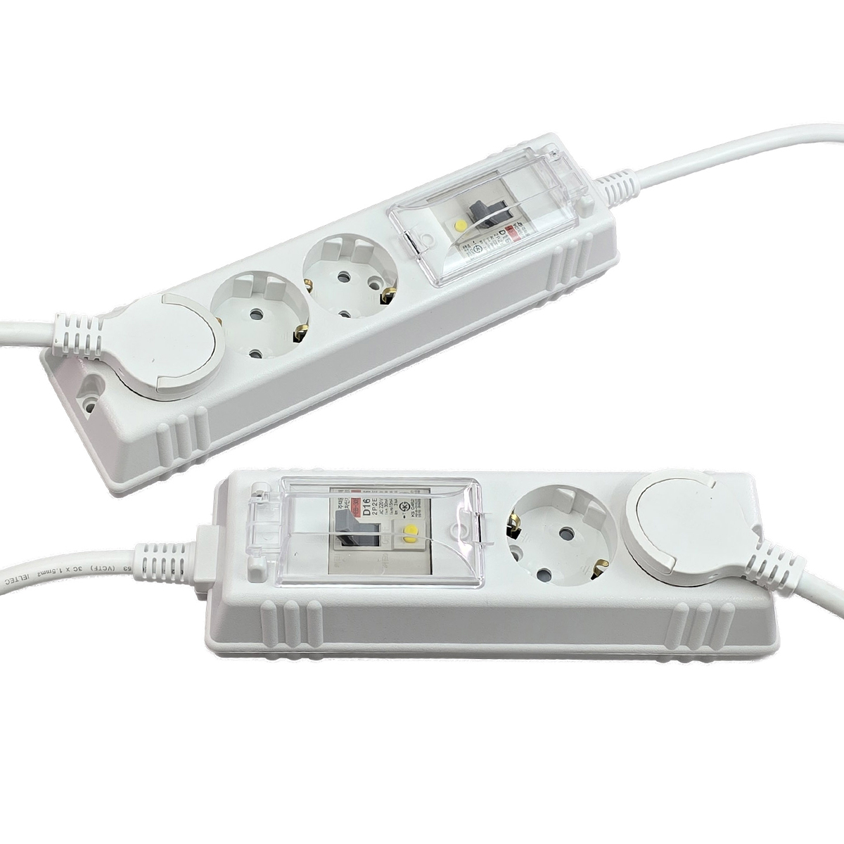 제로갭 고용량 멀티탭 4000W 슬림 납작 멀티탭 누전차단 안전 2구 50cm, 화이트, 1개 이미지 2