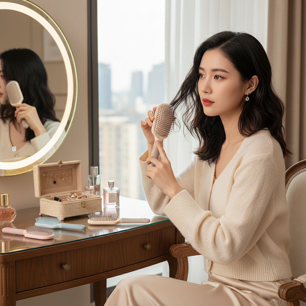 헤어브러쉬 쿠션 두피 마사지 볼륨 패들 엉킴방지 머리빗 - 상품 이미지