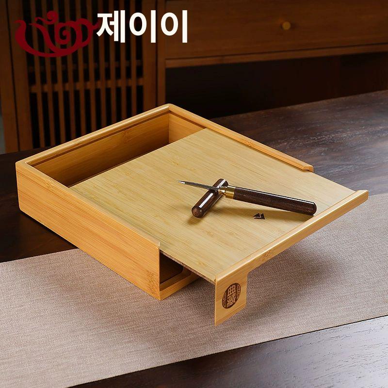 보이차 서랍 차통 상자 티 약재 원목 찻잎 보관 푸얼차 상자 A - 상세 이미지 2