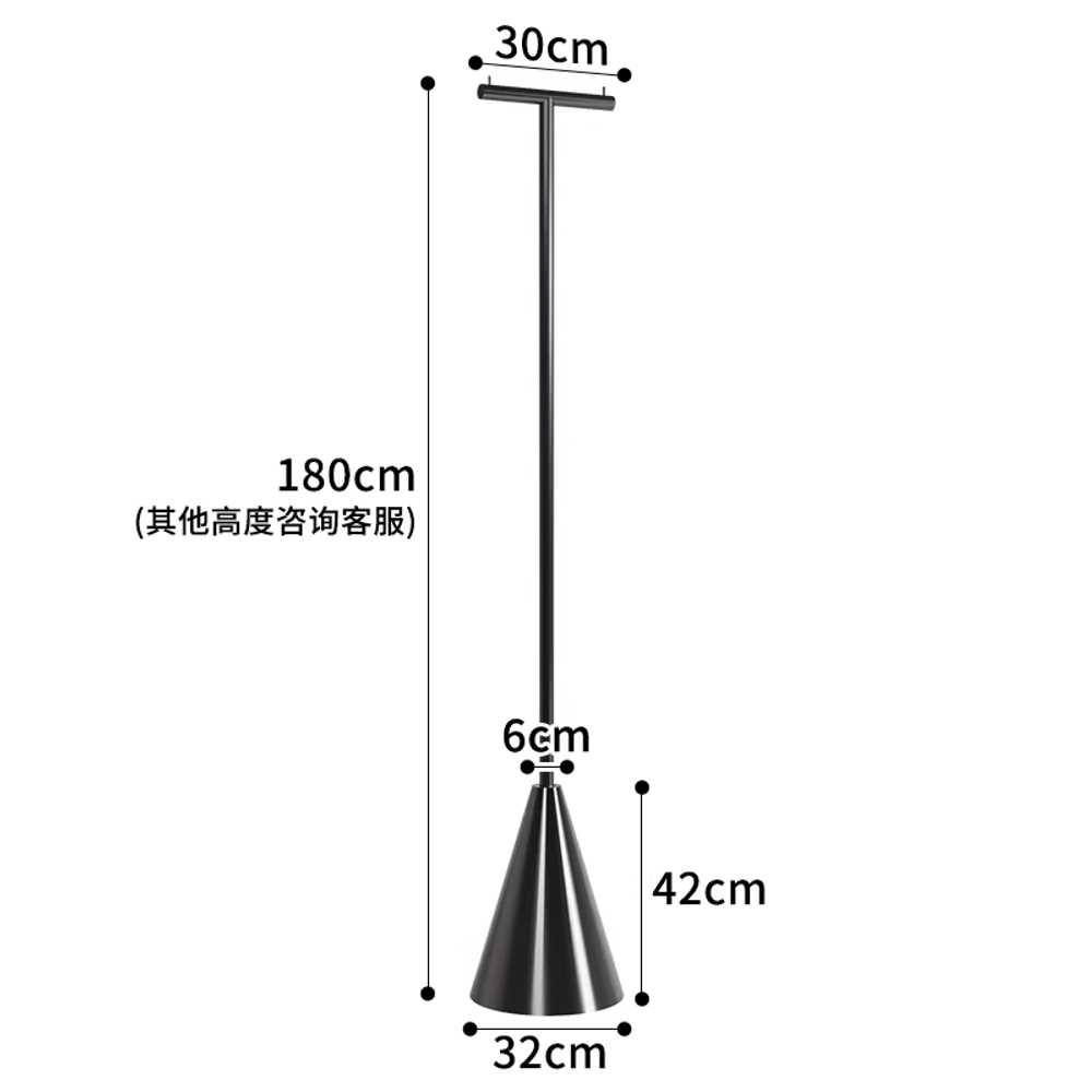 스탠드 휴지걸이 봉 걸이대 스텐 두루말이 호텔 수건 철제 블랙 기본형 180cm 이미지 6