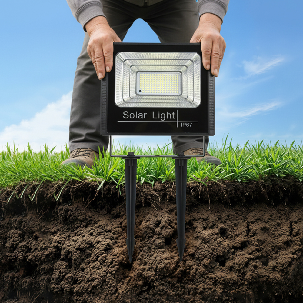 태양광 수목등 태양열 투사등 정원등 야외 조명등 LED 투광등 전구 조경 브라이트 150W - 상세 이미지 4