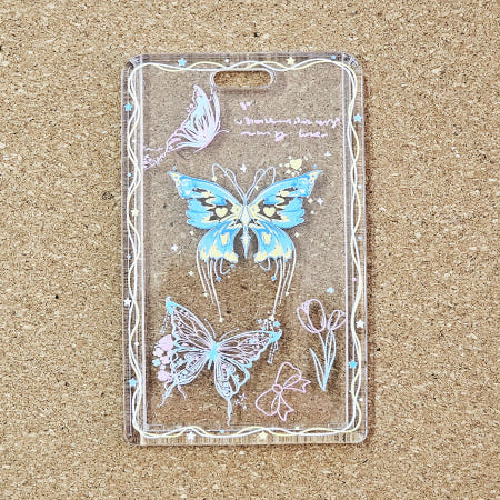 유니크 키치한 나비 포토카드 보관함 학생증 카드홀더