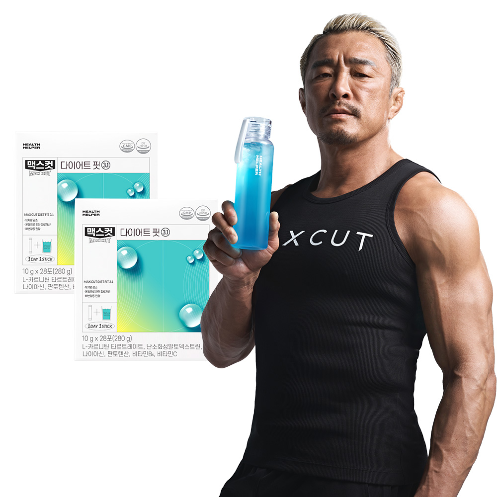헬스헬퍼 맥스컷 다이어트 핏 3.1 L카르니틴 추성훈 에메랄드워터 28포, 2개 제품 이미지