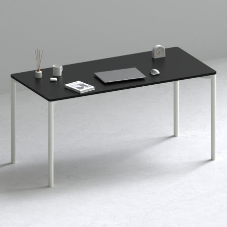 209애비뉴 제로데스크 에보 컴퓨터 게이밍책상 1400x600mm, 블랙상판+화이트프레임