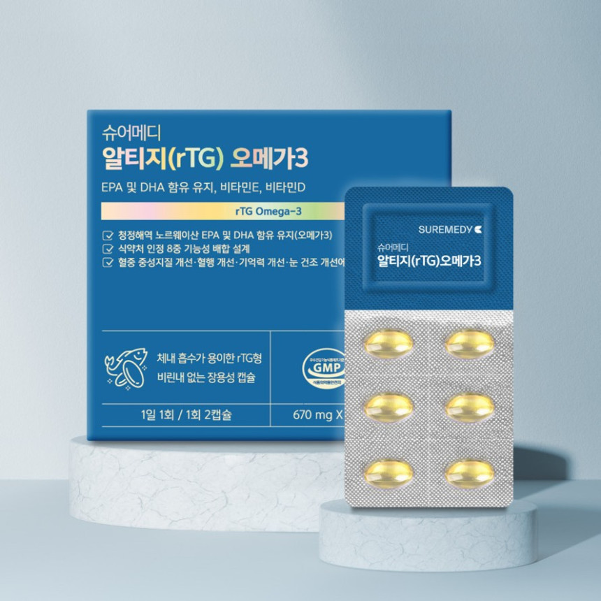[1개월분] 슈어메디 알티지 rTG 오메가3 60캡슐, 1개 [원산지:상세설명에 표시]