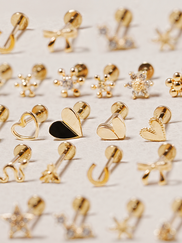 [0.8mm]14K 골드 인터널 시그니처 라블렛 피어싱 귀걸이 29종 이미지 2