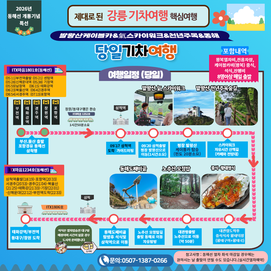 [신록의 계절 당일기차] 발왕산 케이블카 & 천년주목나무 숲길&동해 도째비골 스카이위크 이미지 8