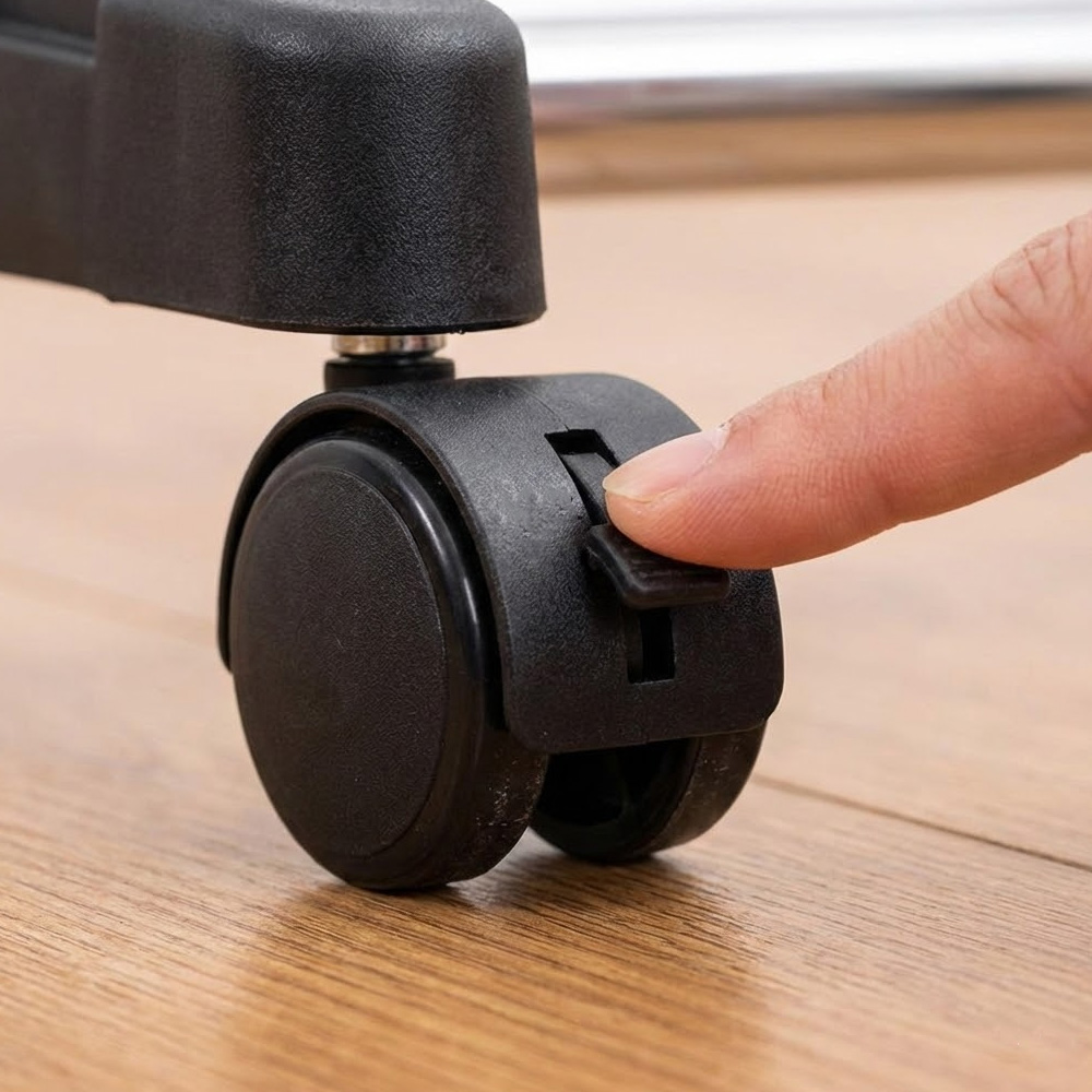 조립식 철제 스탠드 옷걸이 이동식 파이프 행거 바퀴달린 원룸 자취방 옷걸이대 1단