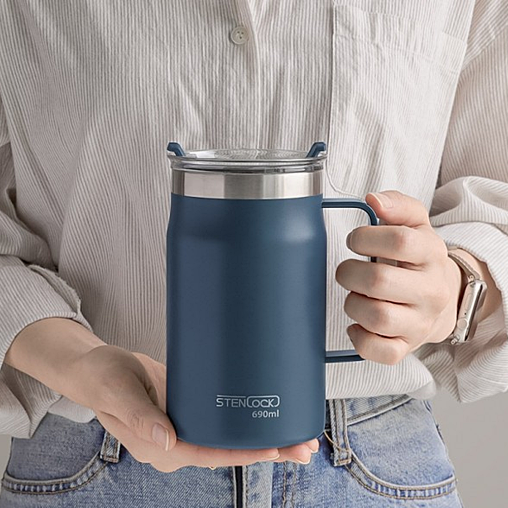 보온 보냉 스텐 머그 텀블러 손잡이 넓은입구 550ml 690ml 박대표마켓 - 상품 이미지