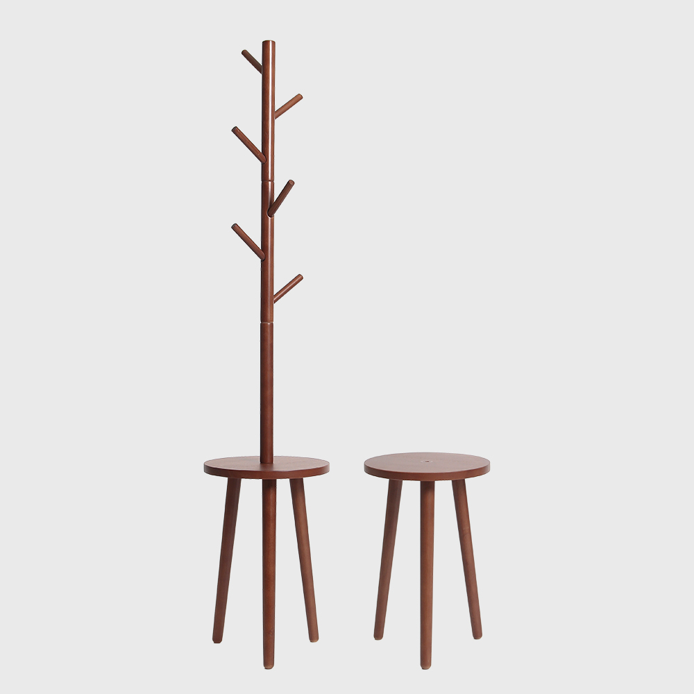 원목 스탠드 옷걸이 스툴선반 스탠딩 튼튼한 우드 행거